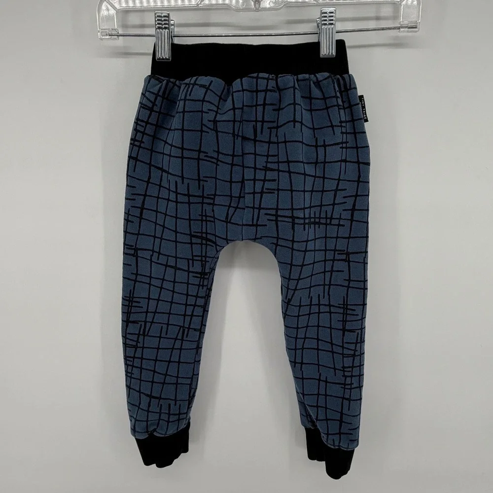 Tiny Tribe Boys Blue Grid Sweatshirt & Joggers Matching Sweatsuit Outfit Set 3T